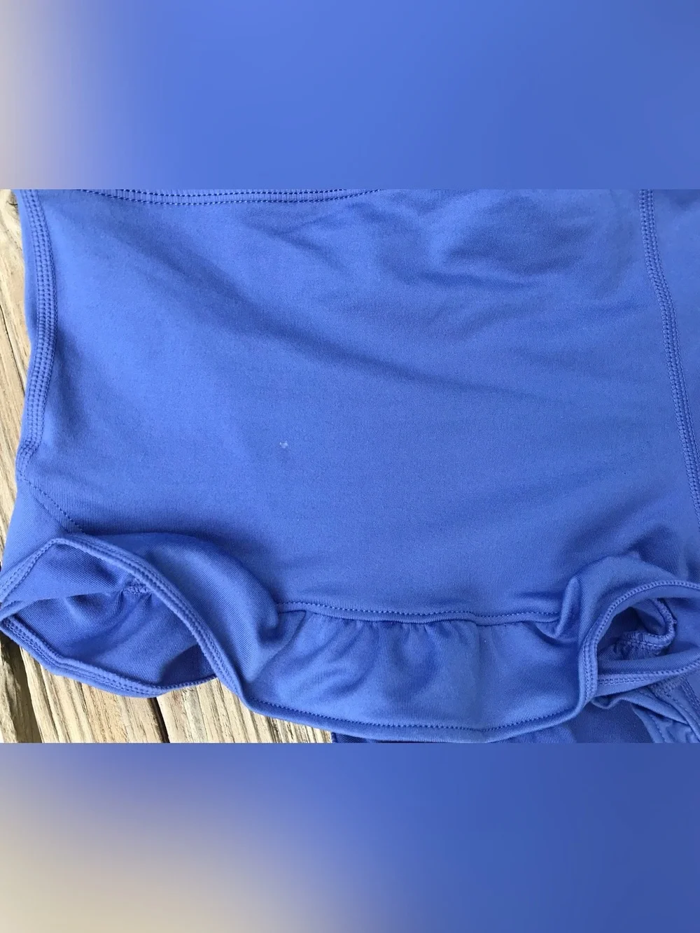 NEW Ladies L FREE PEOPLE Movement Purple Blue Ruffle Hem Flirty Workout Shorts